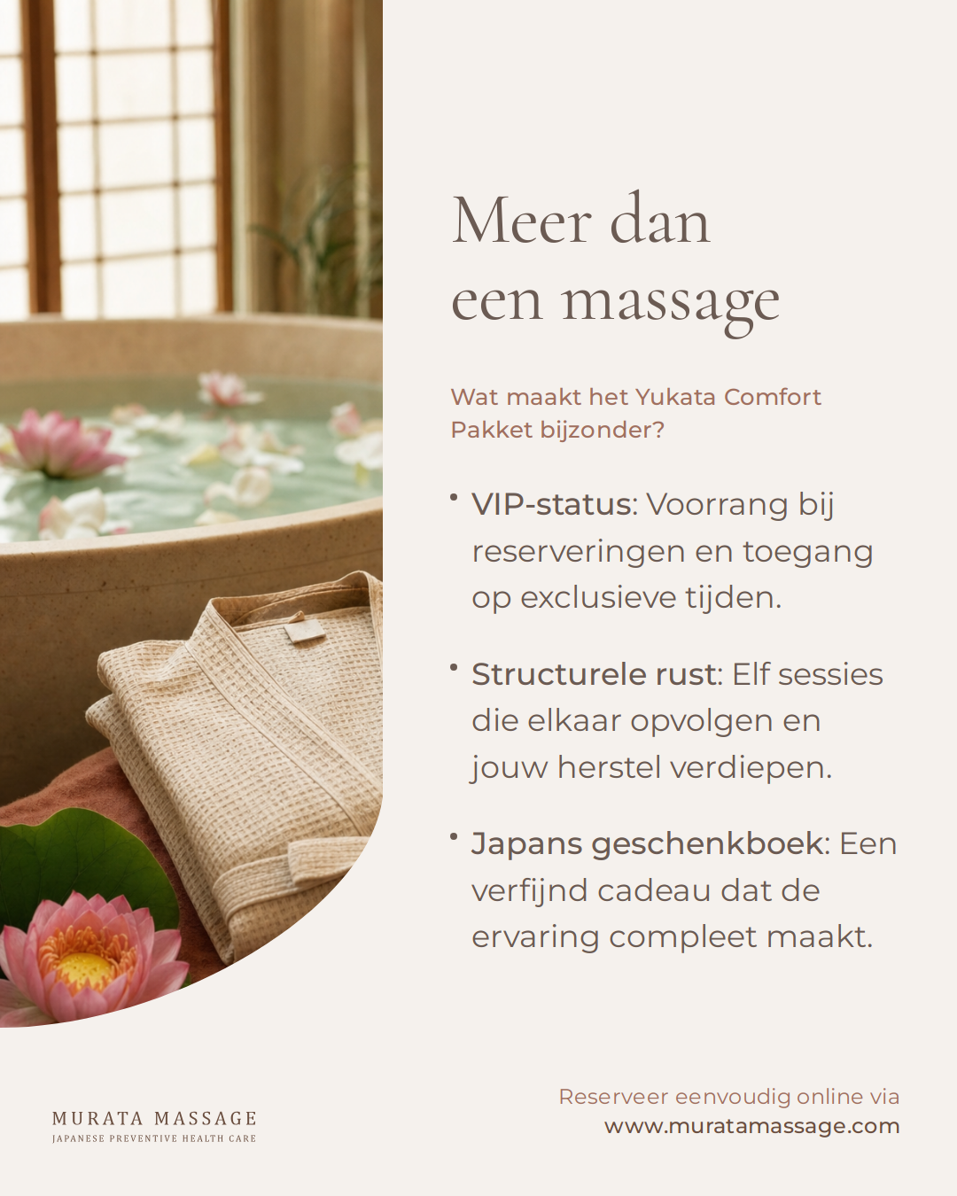 Slide 2 van 5 — De voordelen van een Yukata Comfort Pakket